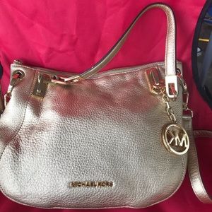 Gold Micheal Kors Crossbody Handbag